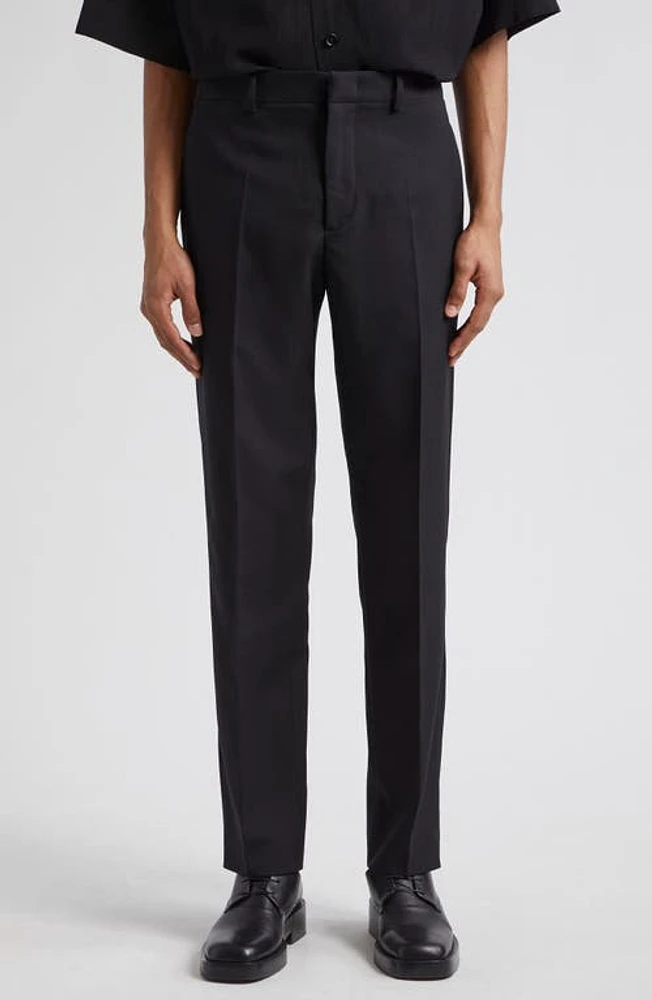 Jil Sander Slim Fit Flat Front Wool Trousers 001 Black at Nordstrom, Us