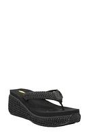 Volatile Island Platform Flip Flop Raffia Fabric at Nordstrom,