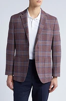 Nordstrom Classico Plaid Stretch Sport Coat Burgundy Navy Festiva at Nordstrom,