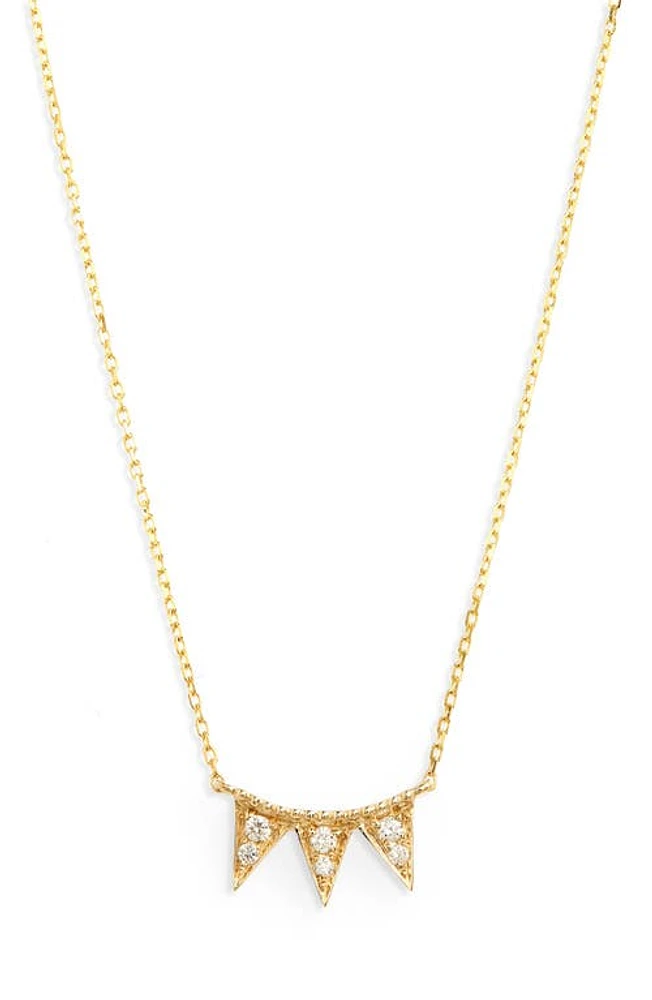 Dana Rebecca Designs Emily Sarah Triple Triangle Diamond Necklace in Yellow Gold at Nordstrom, Size 18