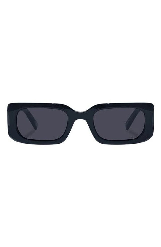 Le Specs Rippled Rebel 53mm Rectangular Sunglasses in Black at Nordstrom