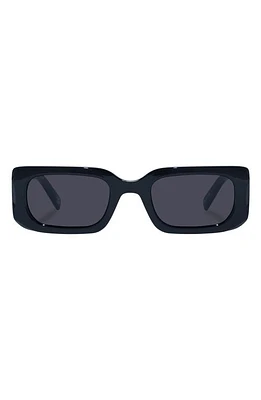 Le Specs Rippled Rebel 53mm Rectangular Sunglasses in Black at Nordstrom