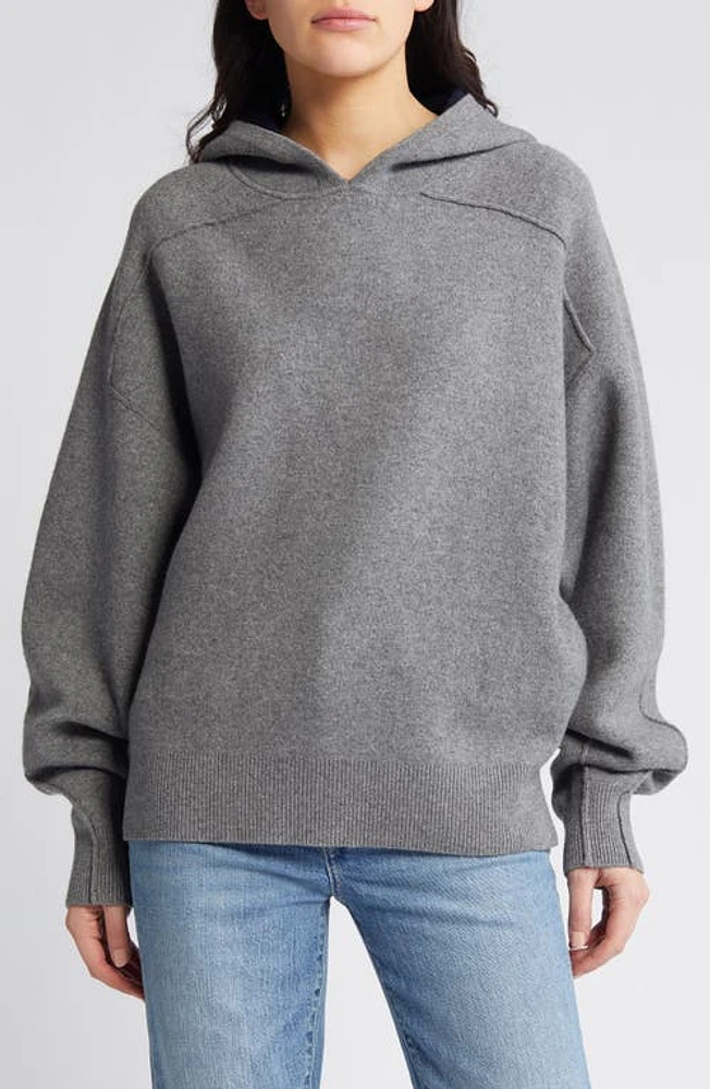 rag & bone Bridget Wool Blend Hoodie Sweater Grey at Nordstrom,