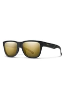 Smith Lowdown Slim 2 53mm ChromaPop Polarized Square Sunglasses in Matte Black Gold /Black Gold at Nordstrom