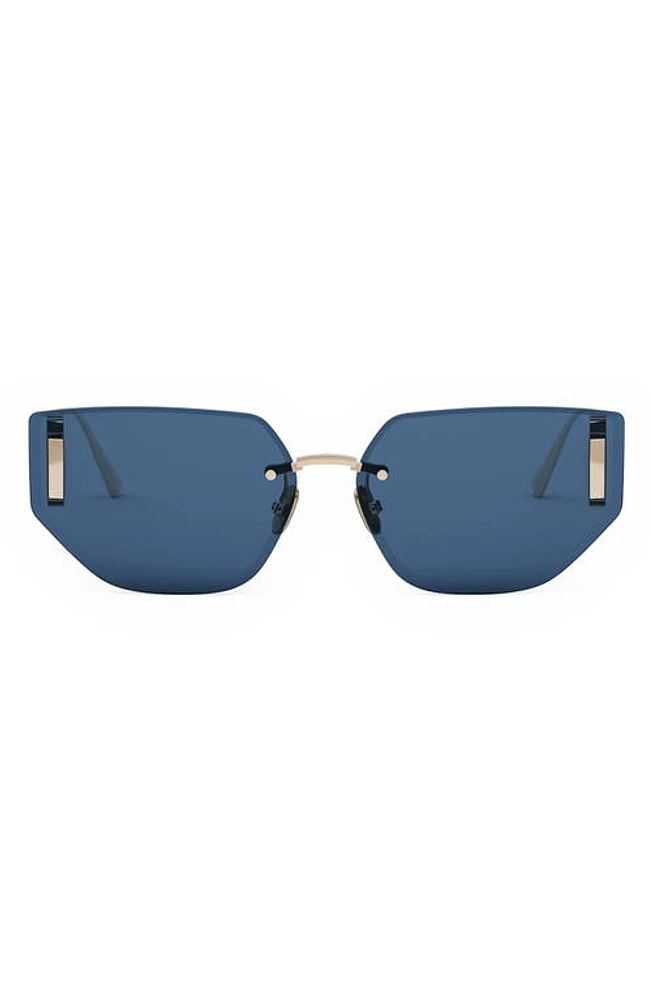 DIOR 30Montaigne B3U 65mm Gradient Oversize Butterfly Sunglasses in Shiny Gold Dh /Blue at Nordstrom