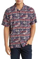 Tommy Bahama Postcard Paradise Short Sleeve Silk Button-Up Shirt Coastline at Nordstrom,