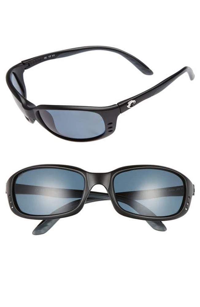 Costa Del Mar Brine Polarized 60mm Sunglasses in Matte Black/Grey at Nordstrom