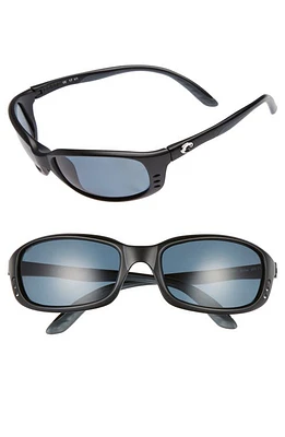 Costa Del Mar Brine Polarized 60mm Sunglasses in Matte Black/Grey at Nordstrom