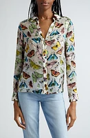 Alice + Olivia Eloise Butterfly Print Button-Up Shirt Boundless at Nordstrom,