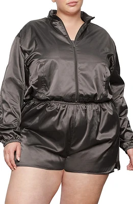 SKIMS Utility Sport Zip Up Jacket in Gunmetal at Nordstrom, Size X-Large