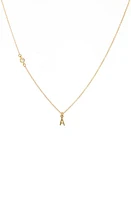 Panacea Initial Pendant Necklace in Gold A at Nordstrom