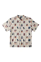 Billabong Turn the Tide Short Sleeve Cotton & Lyocell Button-Up Shirt Stone at Nordstrom,