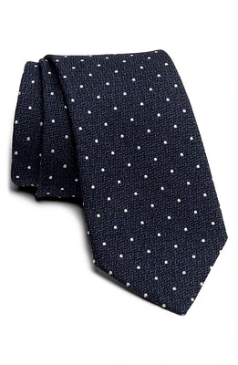 Jack Victor Cotton Blend Tie in Navy at Nordstrom