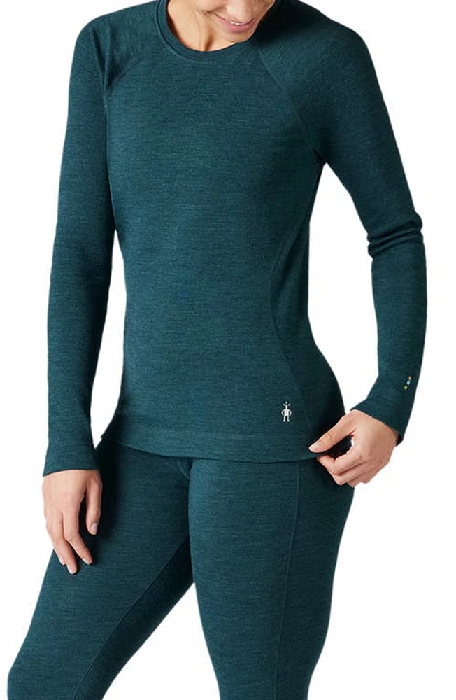 Smartwool Long Sleeve Merino Wool Thermal Top Twilight Blue Heather at Nordstrom,