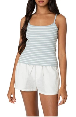 EDIKTED Gretta Stripe Rib Camisole Light-Blue at Nordstrom,