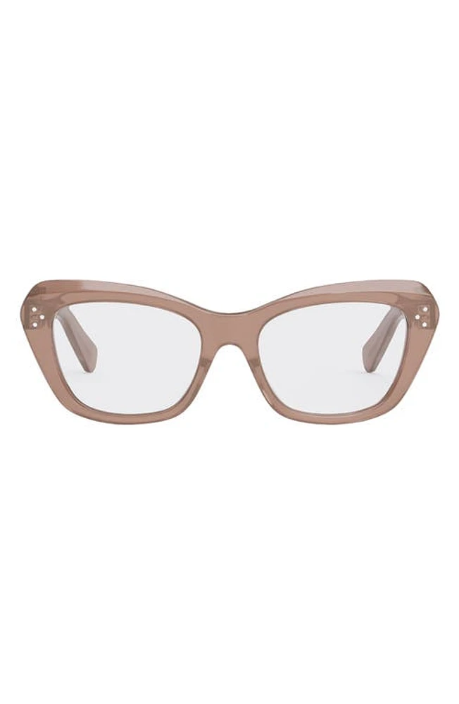 CELINE 52mm Cat Eye Reading Glasses in Pink at Nordstrom