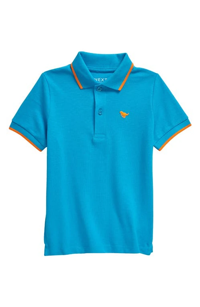 NEXT Kids' Tipped Piqué Knit Polo Blue at Nordstrom,