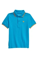 NEXT Kids' Tipped Piqué Knit Polo Blue at Nordstrom,