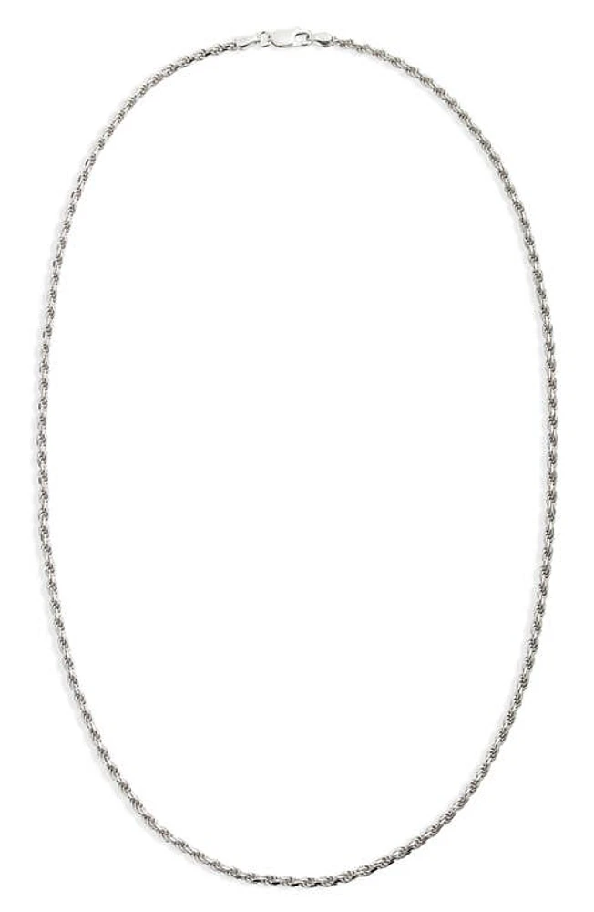 Argento Vivo Sterling Silver Men's Rope Chain Necklace at Nordstrom