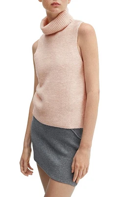 MANGO Sleeveless Turtleneck Sweater in Pastel Pink at Nordstrom, Size X-Small