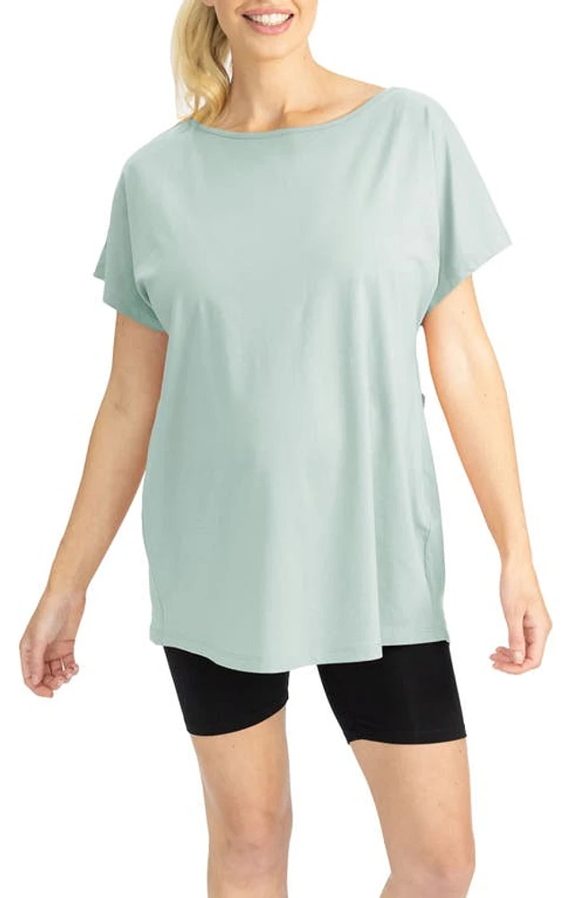 Angel Maternity Tie Front Convertible Maternity T-Shirt in Sage at Nordstrom, Size X-Large