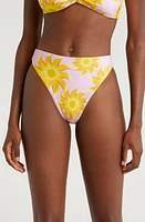 FARM Rio Sunny Side High Waist Bikini Bottoms Lilac at Nordstrom,