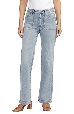 Silver Jeans Co. Suki Curvy Mid Rise Wide Leg Trouser Indigo at Nordstrom,