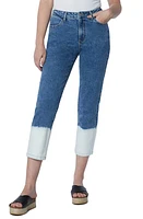 HINT OF BLU High Waist Relaxed Crop Straight Leg Jeans Dipped Blue at Nordstrom,