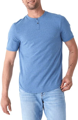 Threads 4 Thought Stripe Short Sleeve Henley /Ecru at Nordstrom,