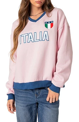 EDIKTED Italy Oversize Sweatshirt in Light-Pink at Nordstrom, Size Small