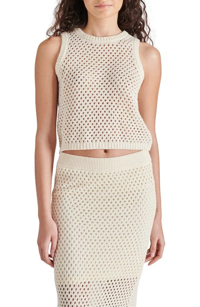 Steve Madden Melina Open Stitch Sleeveless Sweater Natural at Nordstrom,