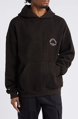 PacSun West Herringbone Graphic Cotton Hoodie Black at Nordstrom,