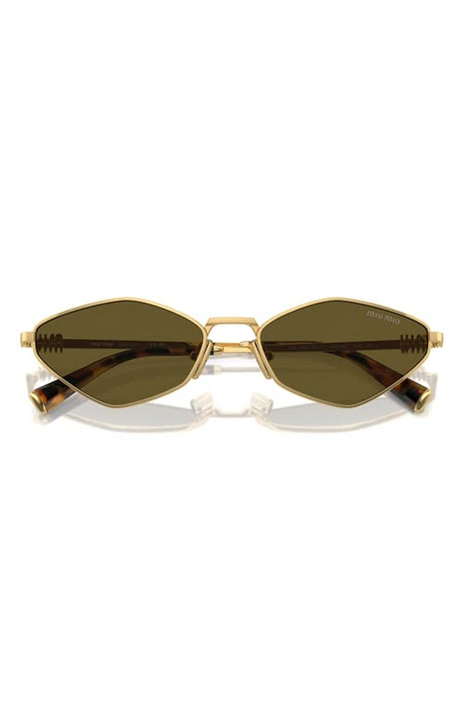 Miu Miu 56mm Irregular Sunglasses in Gold at Nordstrom