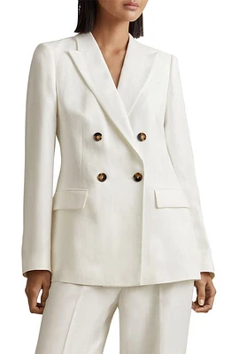 Reiss Lori Double Breasted Blazer White at Nordstrom,