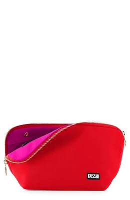 KUSSHI Signature Makeup Bag in Candy Apple Red/Pink Nylon at Nordstrom