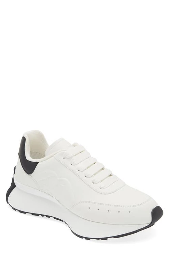 Alexander McQueen Sprint Runner Seal Sneaker White/Black at Nordstrom,