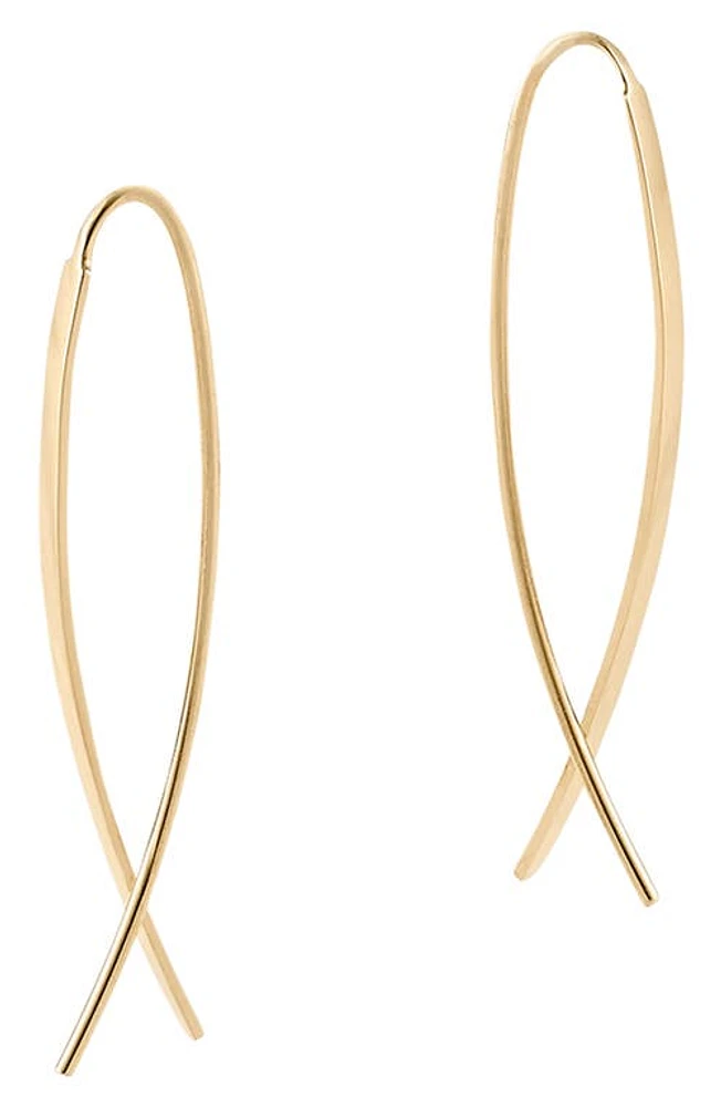 Lana Mini Threader Upside Down Hoop Earrings in Yellow at Nordstrom