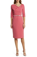 Black Halo Belted Drape Neck Sheath Dress Begonia at Nordstrom,