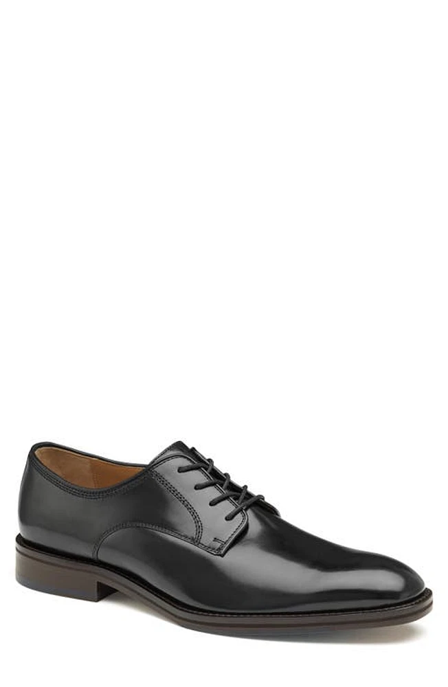 Johnston & Murphy Meade Plain Toe Derby Black Italian Calfskin at Nordstrom,