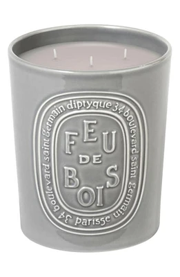 Diptyque Feu de Bois (Fire Wood) Large Scented Candle in Grey Vessel at Nordstrom