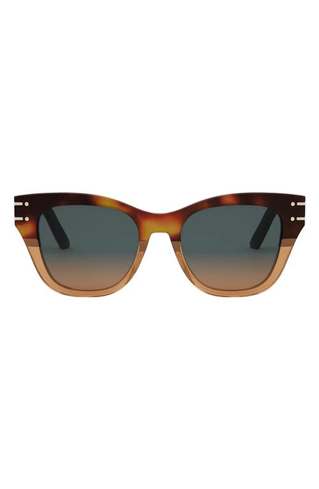 'Diorsignature B4I 52mm Butterfly Sunglasses in Red Havana /Gradient Brown at Nordstrom