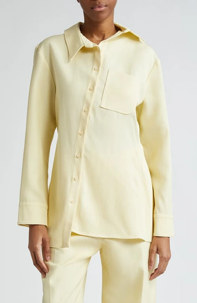 Jacquemus La Chemise Pablo Asymmetric Button-Up Shirt Pale Yellow at Nordstrom, Us