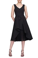 Kay Unger Begonia Crepe & Chiffon Midi A-Line Dress at Nordstrom,