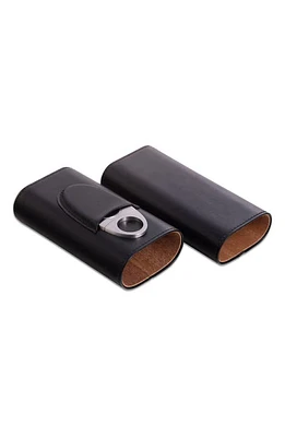 Bey-Berk Richie Cigar Case & Cutter Set in Black at Nordstrom