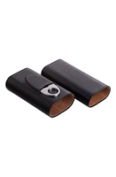 Bey-Berk Richie Cigar Case & Cutter Set in Black at Nordstrom