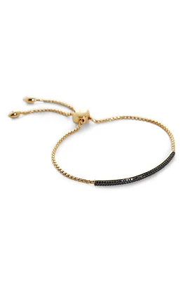 Monica Vinader Fiji Black Diamond Mini Bar Slider Bracelet in Gp at Nordstrom