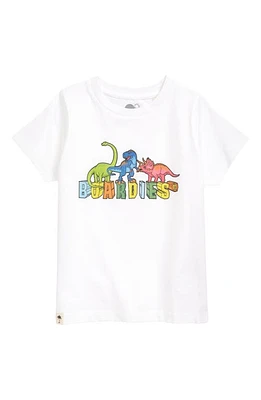 Boardies Kids' Vibrant Dino Organic Cotton Graphic Tee White at Nordstrom,