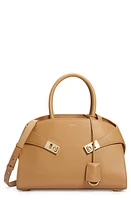 FERRAGAMO Hug Small Leather Top-Handle Bag in Light Camel at Nordstrom