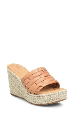 Børn Aneesa Espadrille Wedge Slide Sandal Light Brown Leather at Nordstrom,