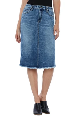 Wash Lab Denim Classic Skirt Perfect Blue at Nordstrom,